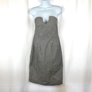 Heidi Merrick striped strapless dress pockets 2